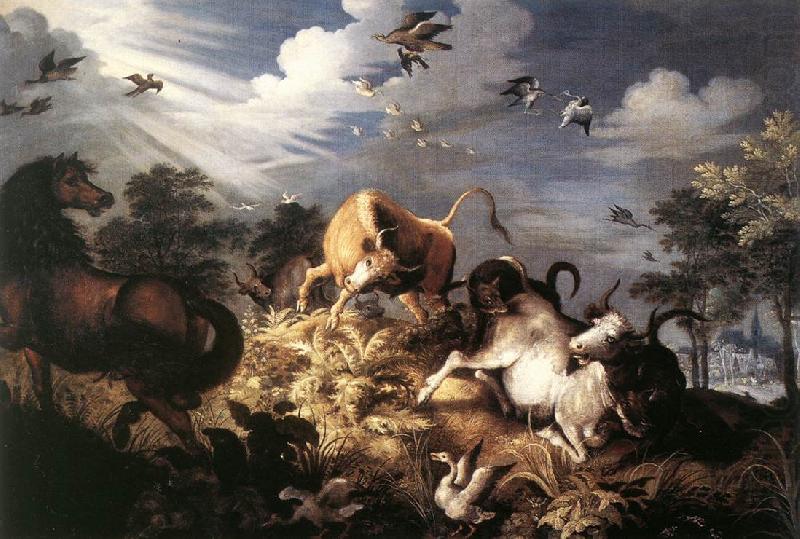 Horses and Oxen Attacked by Wolves ar, SAVERY, Roelandt
